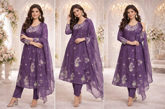 Royal Purple Elegance – Timeless Ethnic Grace 💜
